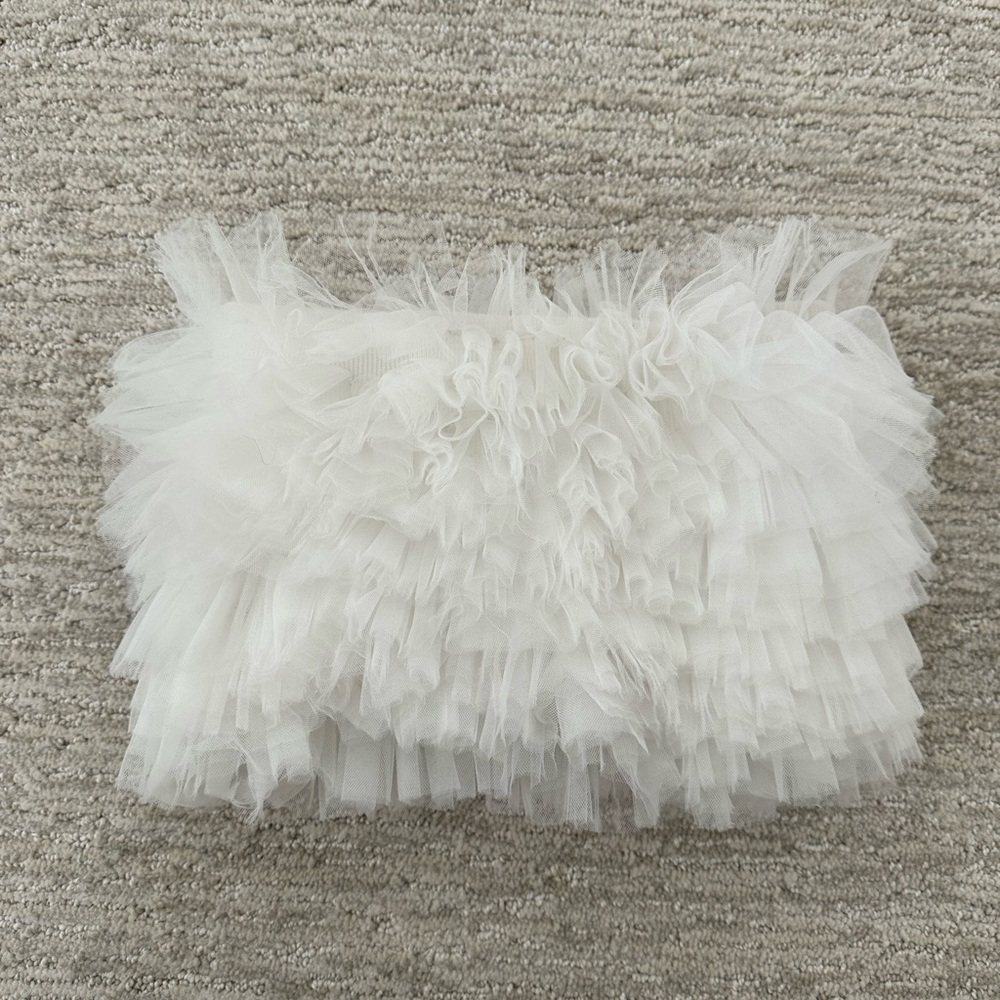 Bridal/ bachelorette party fluffy crop top- XS